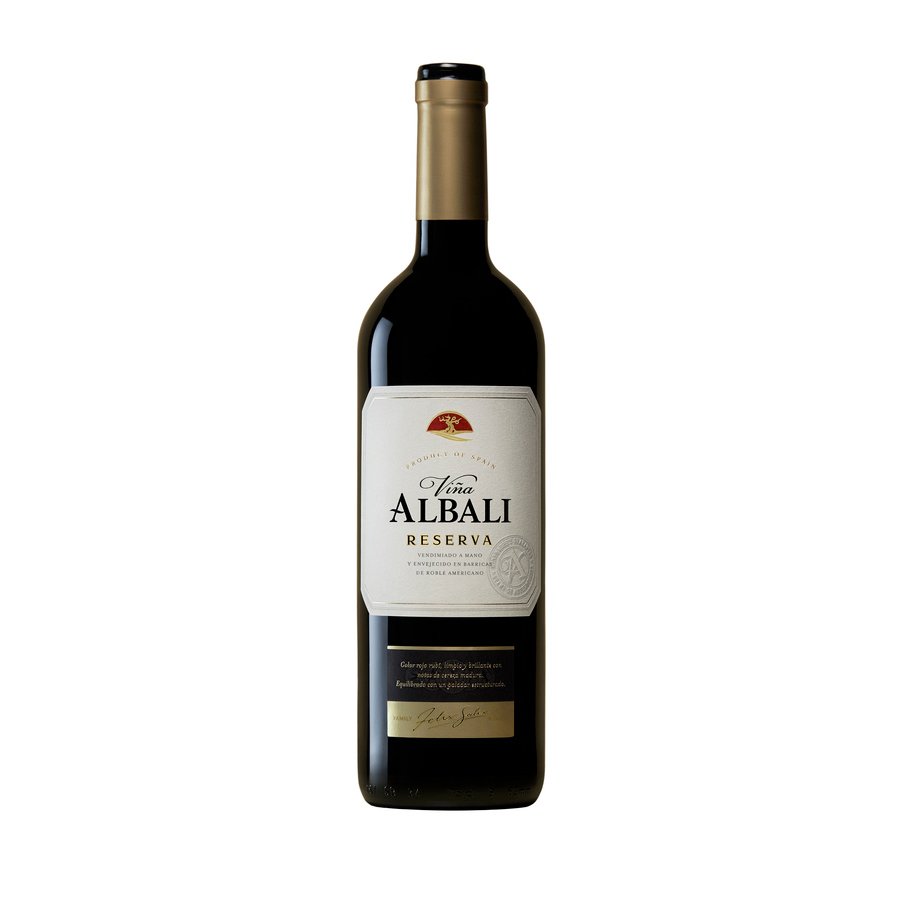 Vino D.O. Valdepeñas ALBALI reserva tinto botella 75 cl.