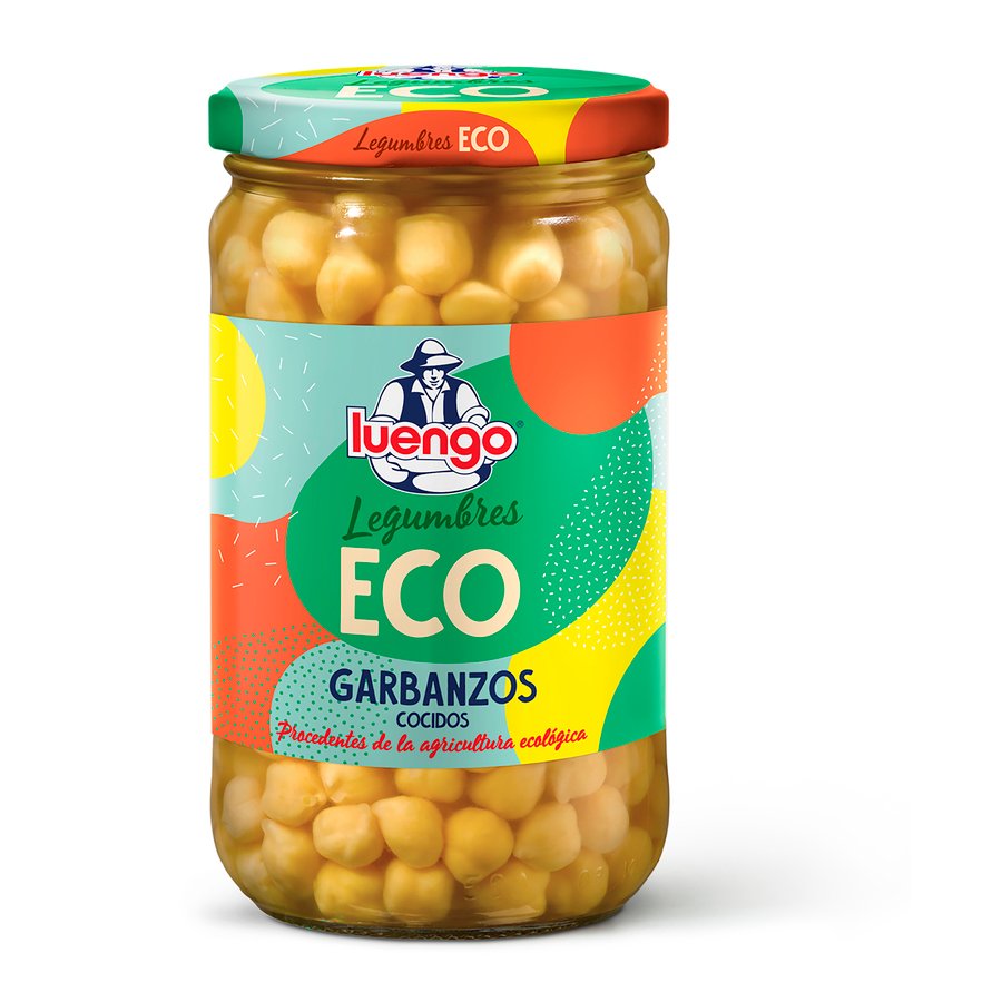 Garbanzo ecológico cocido LUENGO frasco 400 g pne