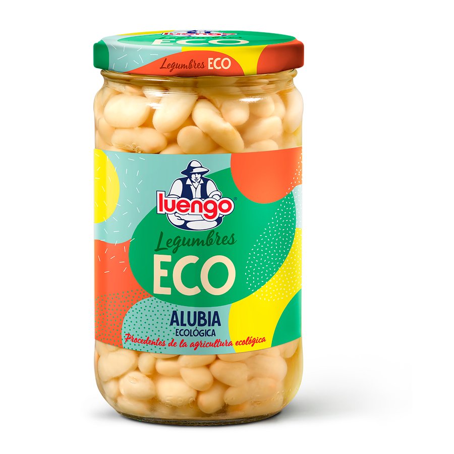 Alubia ecológica cocida LUENGO frasco 400 g pne.