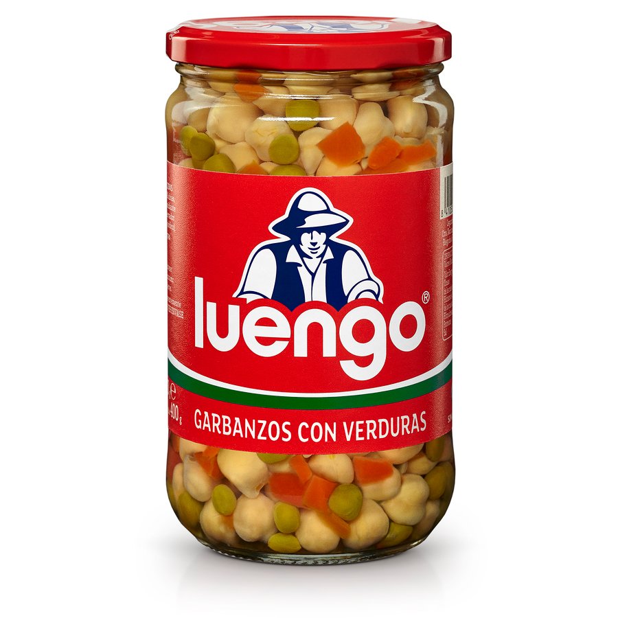 Garbanzos con verduras LUENGO frasco 400 g pne.