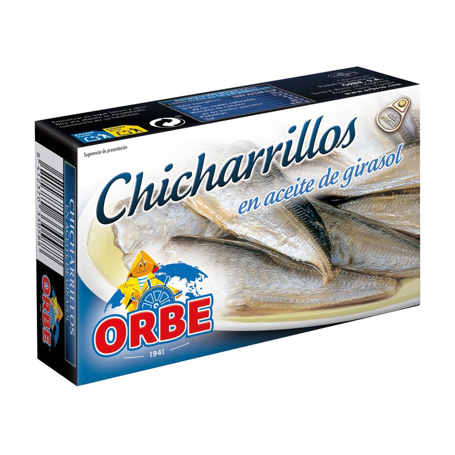 Chicharrillo en aceite de girasol ORBE 124 g pn.