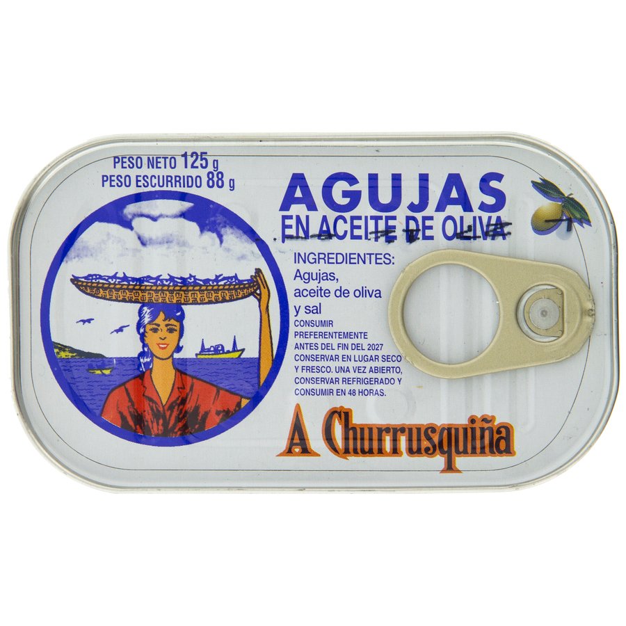 Agujas en aceite de oliva CHURRUSQUIÑA 125 g pn.