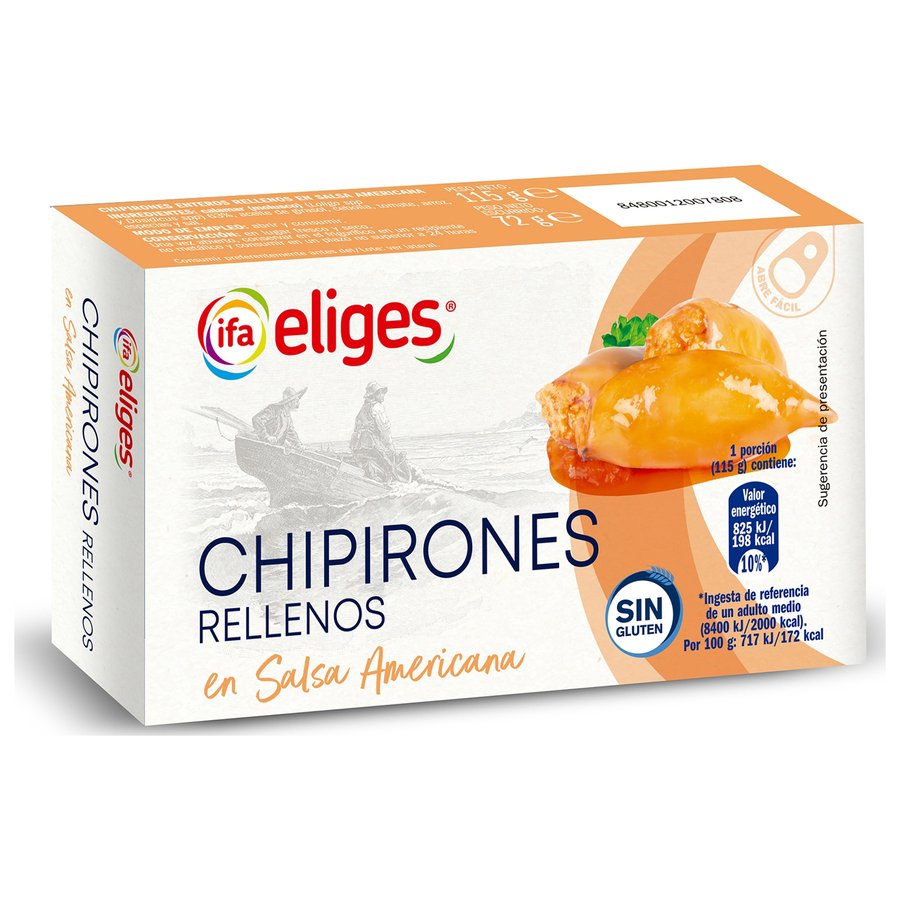 Chipirones rellenos salsa americana IFA ELIGES 115 g pn.