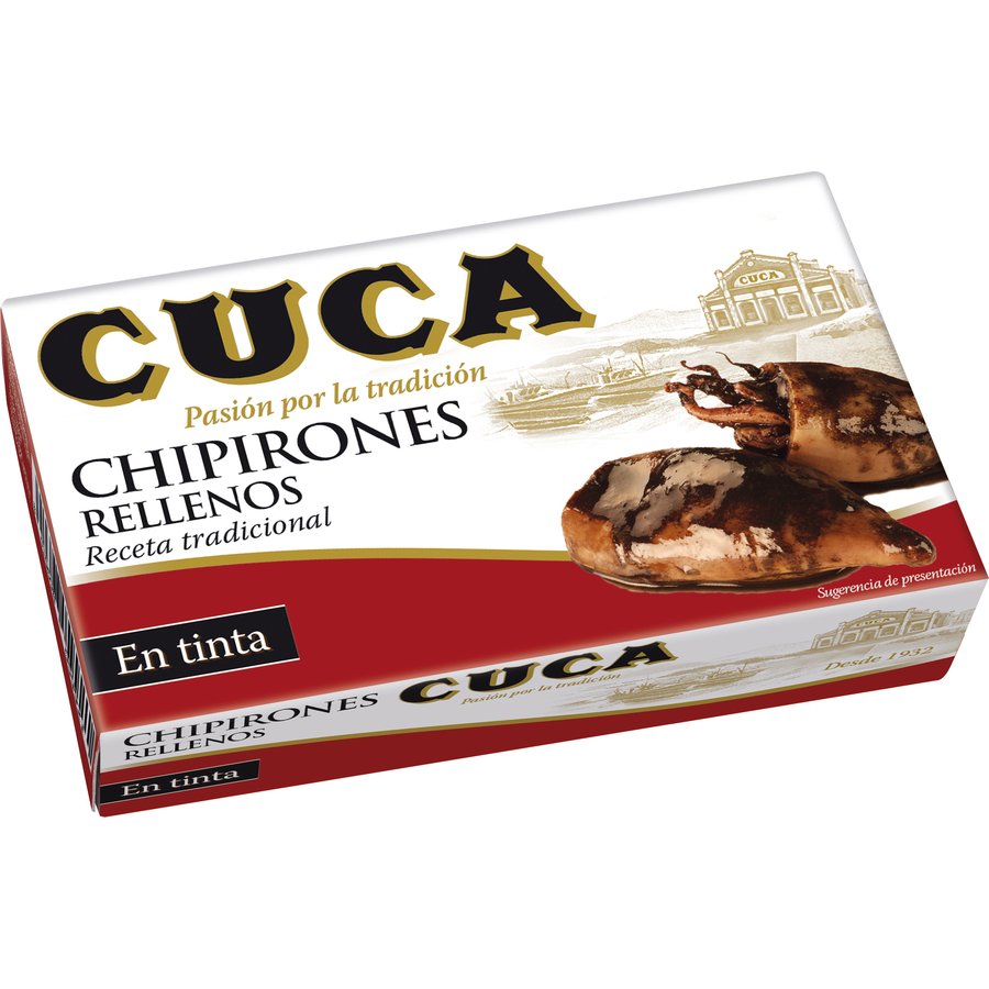 Chipirones CUCA rellenos tinta lata 115 g pn.