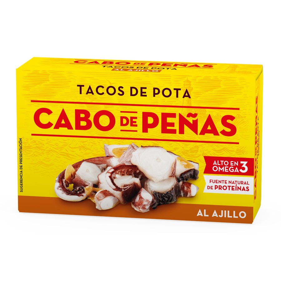 Tacos de pota al ajillo CABO DE PEÑAS 111 g pn.