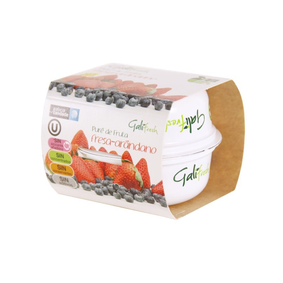 Puré fresa-arándano GALIFRESH sin gluten pack 2x150 g