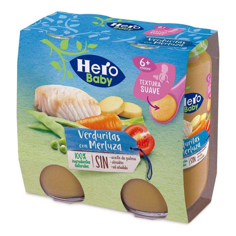 Alimento infantil HERO BABY verdura merluza 2x235 g