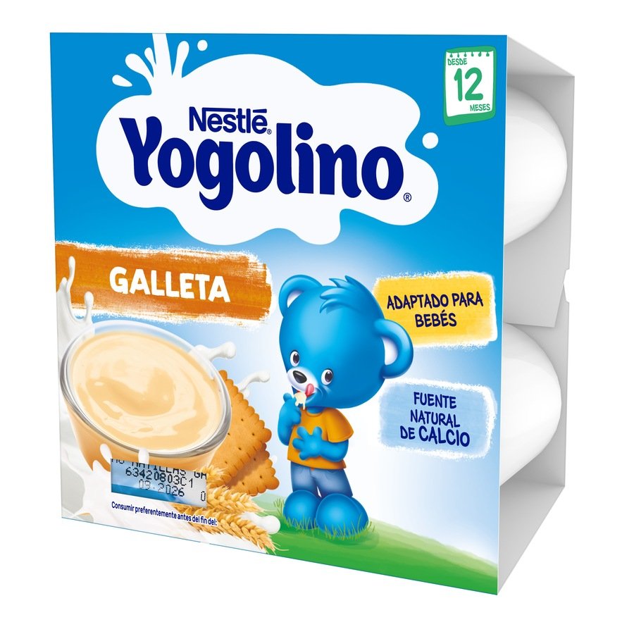 Alimento infantil NESTLE YOGOLINO natillas con galletas 4x100 g