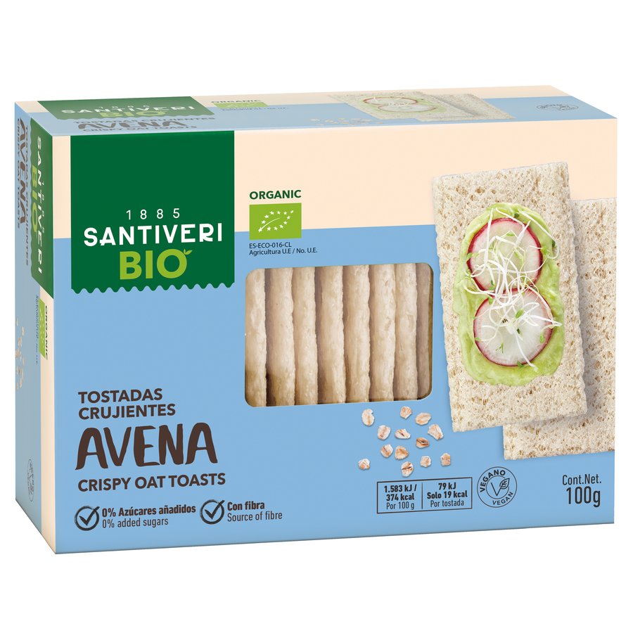 Tostadas crujientes avena bio SANTIVERI 100 g