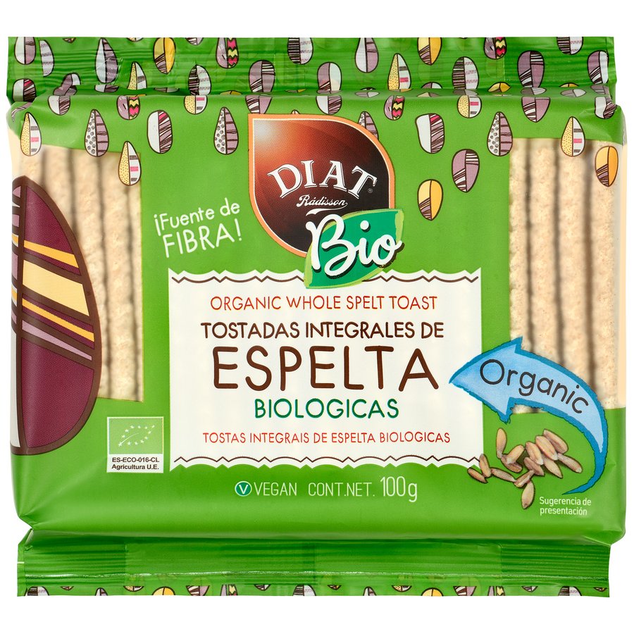 Tostadas integrales de espelta bio DIET RADISSON 100 g