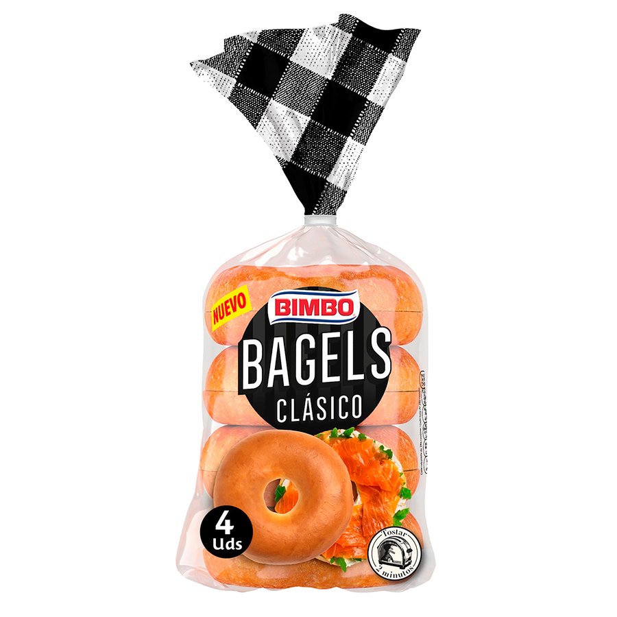 Pan Bagels BIMBO clásico 4 unidades 300 g
