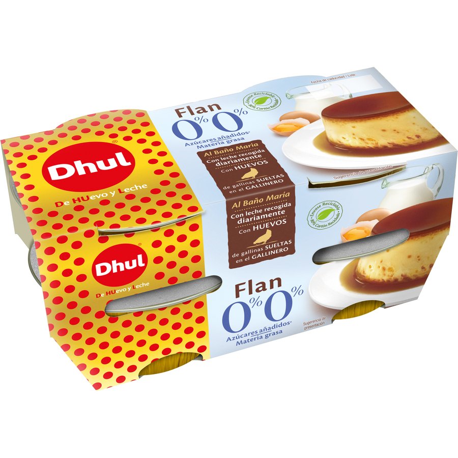 Flan huevo DHUL sin azúcar 0%mg 4x100 g