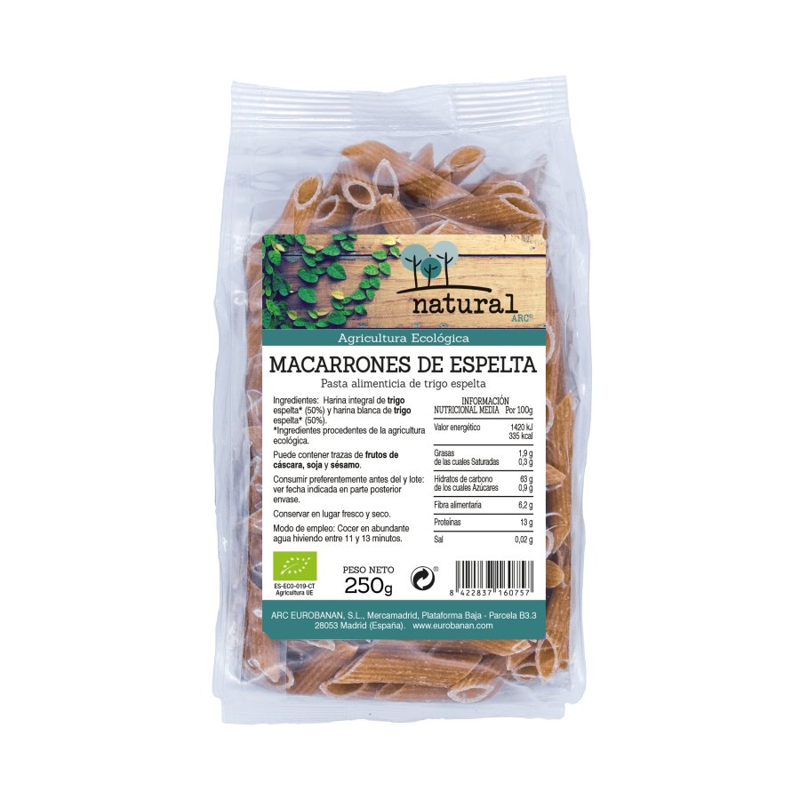 Macarrones espelta bio NATURAL ARC 250 g