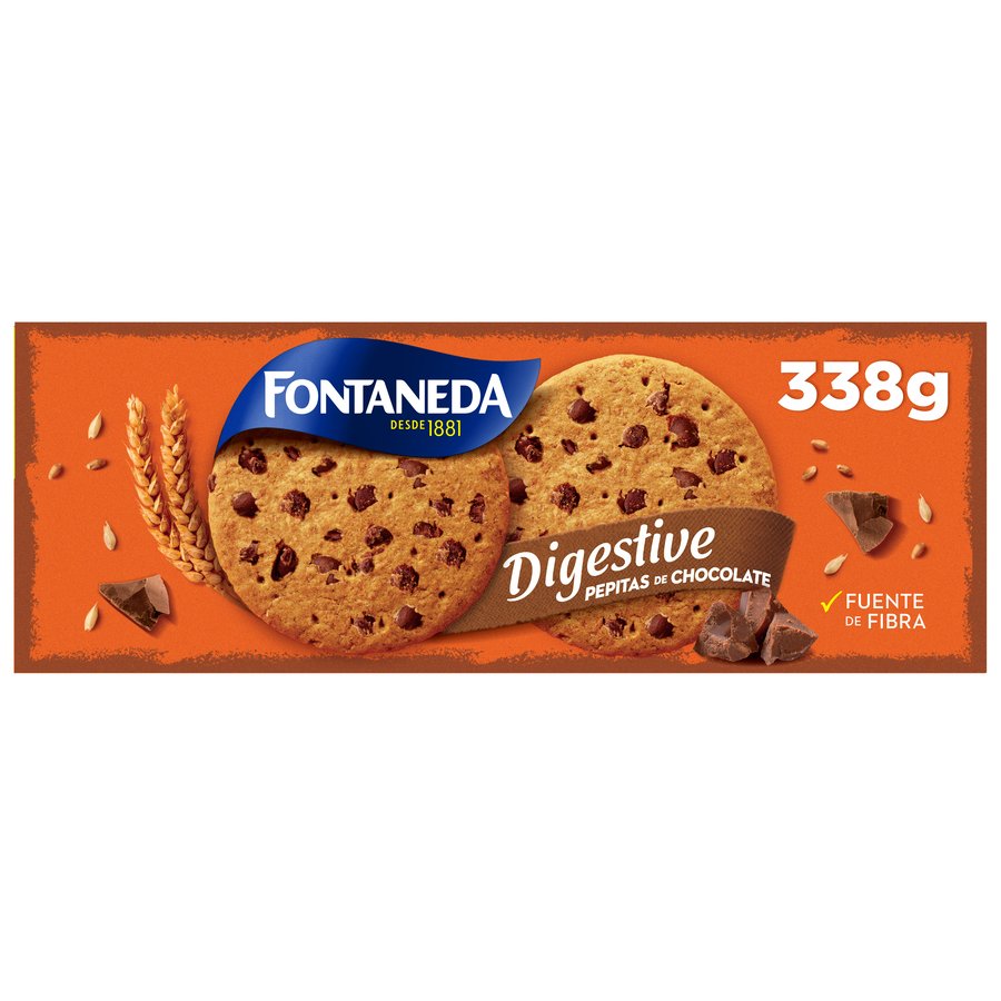 Galletas digestive FONTANEDA pepitas de chocolate 338 g