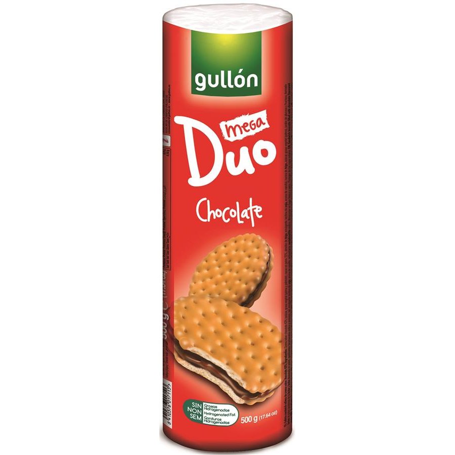 Galletas GULLON Mega Duo rellenas de chocolate 500 g