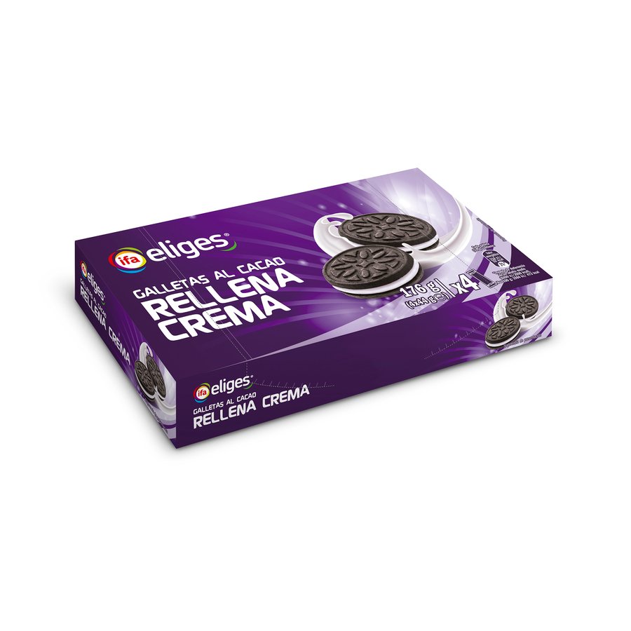 Galletas al cacao relleno crema IFA ELIGES 4x44 g