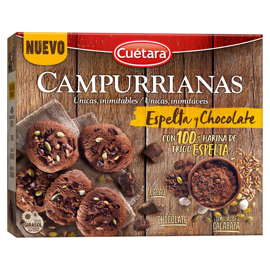 Galletas CUETARA Campurrianas espelta chocolate 320 g