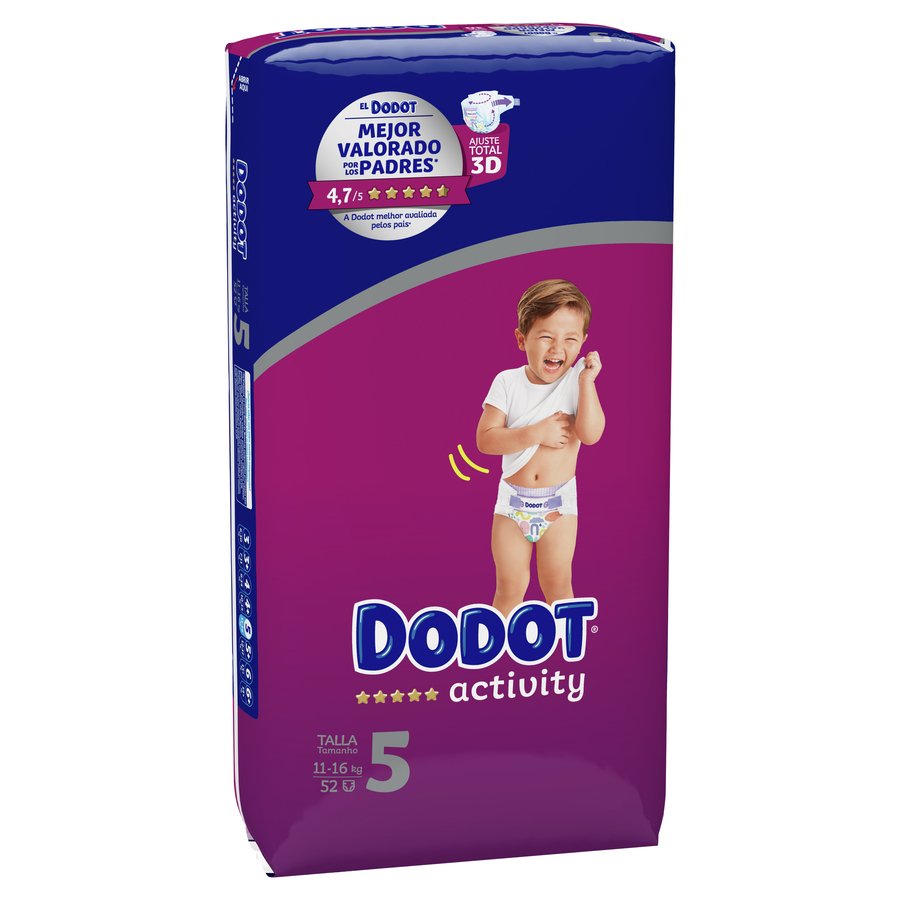 Pañal DODOT Activity talla-5 52 unidades