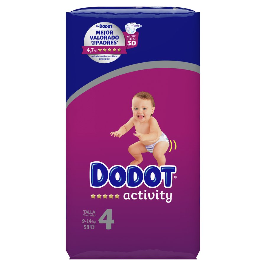Pañal DODOT Activity talla-4 58 unidades