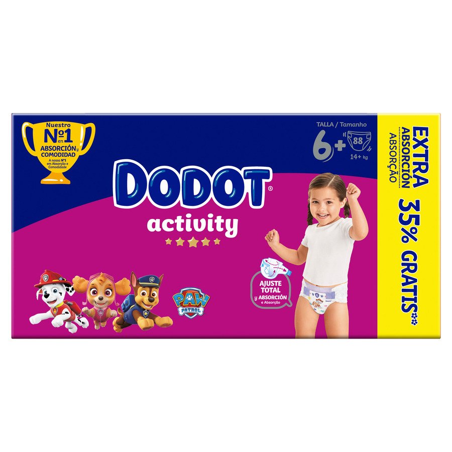 Pañal DODOT Activity extra T6 Box 88 unidades