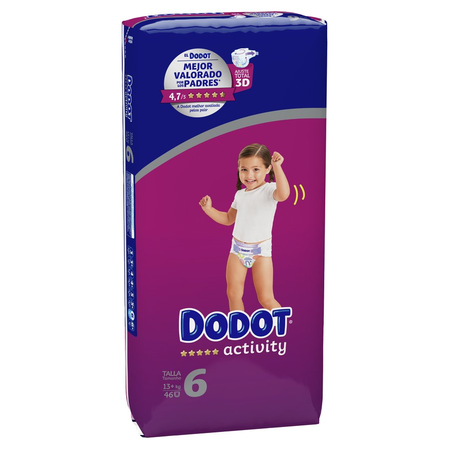 Pañal DODOT Activity talla-6 46 unidades