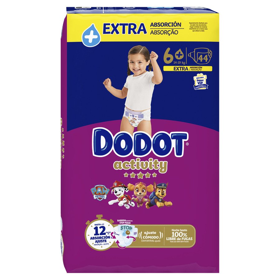 Pañal DODOT Activity extra T6+ 14kg+ 44 unidades