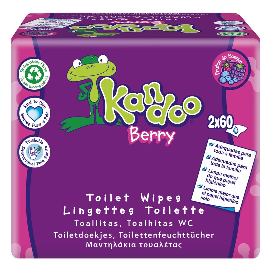 Toallitas wc DODOT Kandoo berry recambio pack 2x60 unidades