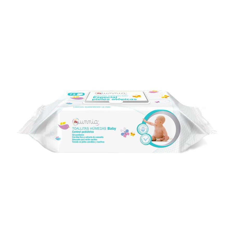 Toallitas húmedas baby pieles atópicas con tapa IFA UNNIA 72 unidades