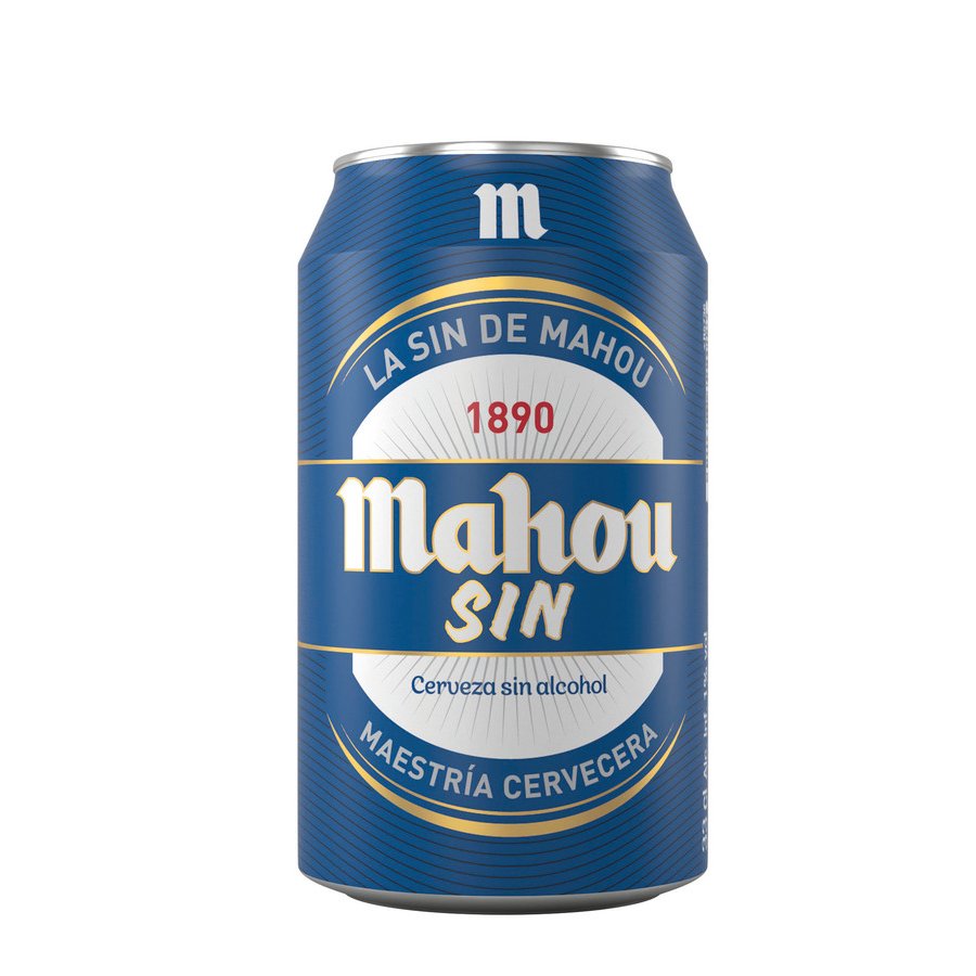 Cerveza MAHOU sin alcohol lata 33 cl