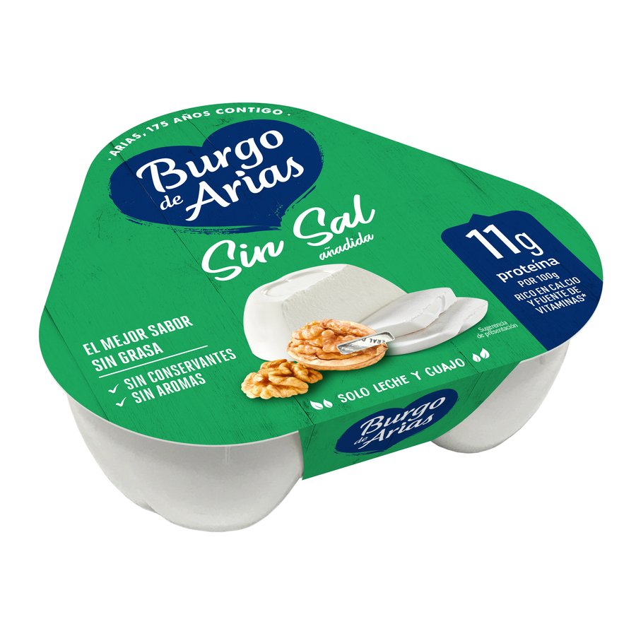 Queso BURGO DE ARIAS mini sin sal pack 3x72 g