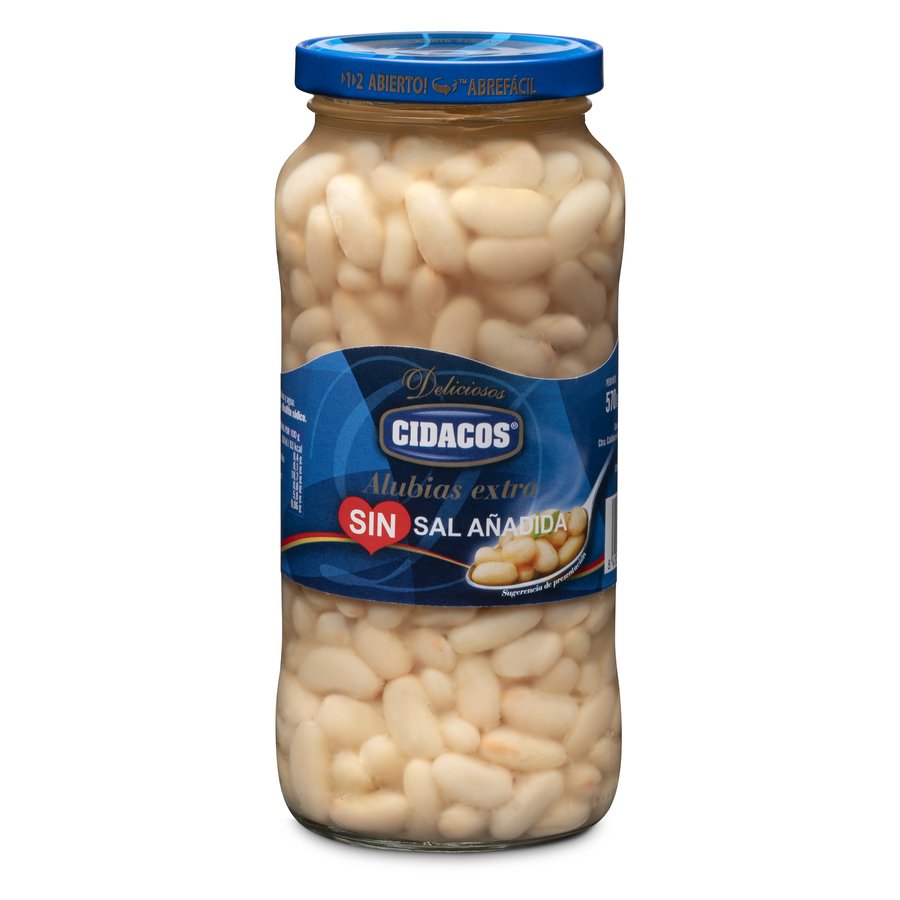 Alubia cocida CIDACOS sin sal tarro 400 g pne.