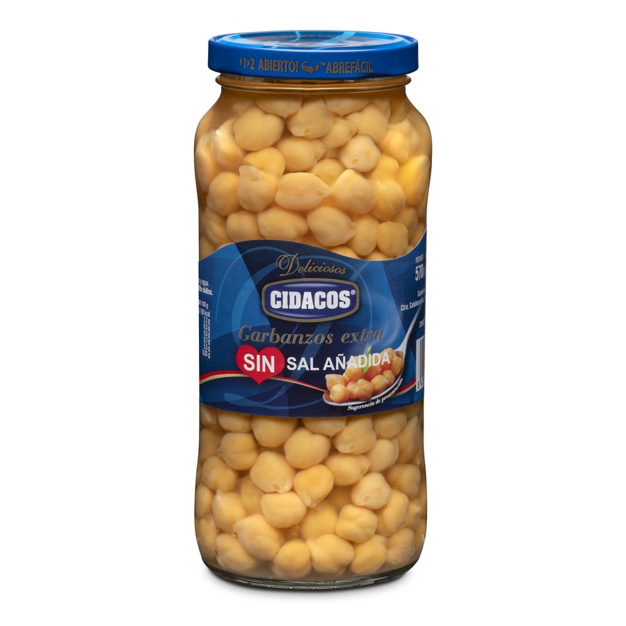 Garbanzos cocidos sin sal CIDACOS tarro 400 g pne.
