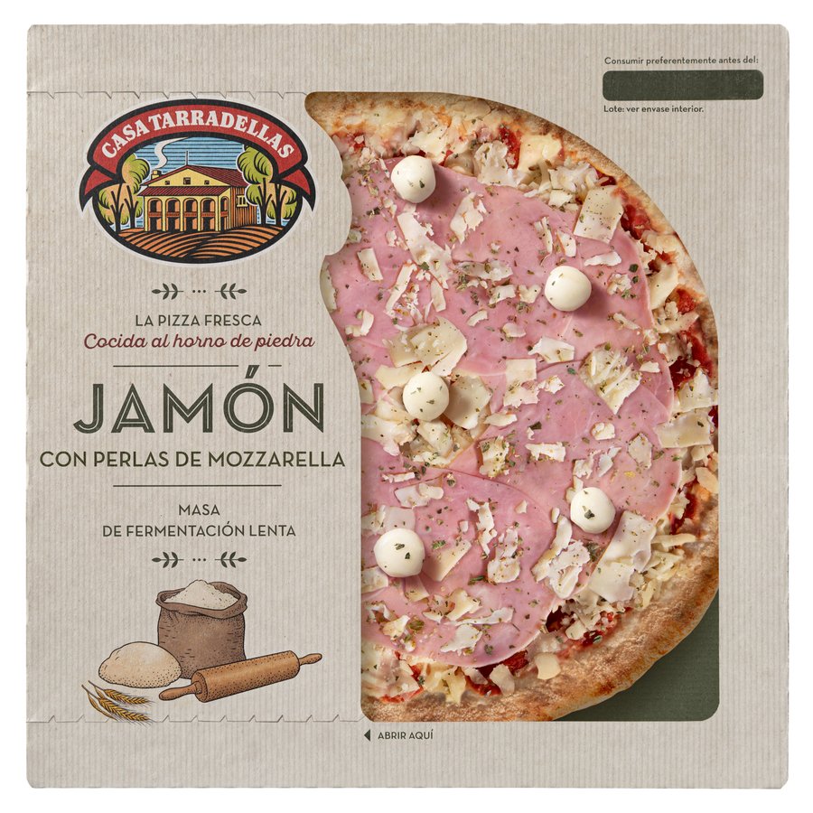 Pizza fresca TARRADELLAS masa de fermentación lenta Jamón 400 g