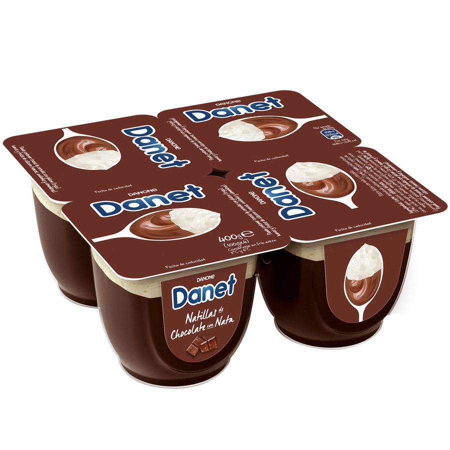 DANET DANONE doble placer choco nata 4X100 g