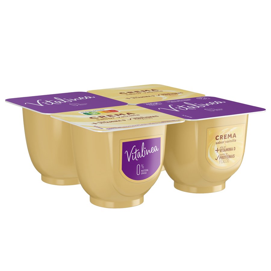 Crema VITALINEA DANONE sabor vainilla pack 4x125 g