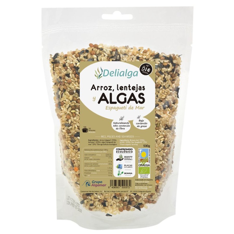 Arroz legumbres y algas eco DELIALGA 500 g