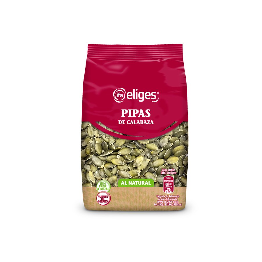Pipas de calabaza al natural peladas IFA ELIGES 150 grs.