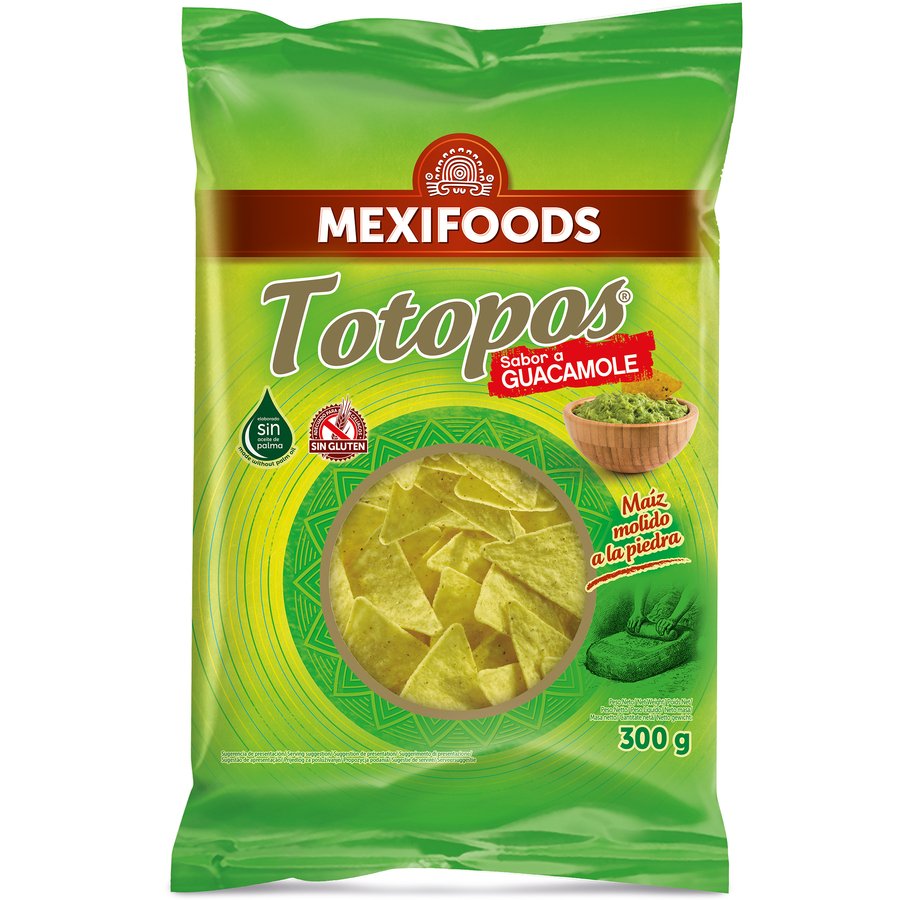 Nachos maíz Totopos sabor guacamole MEXIFOODS 300 g