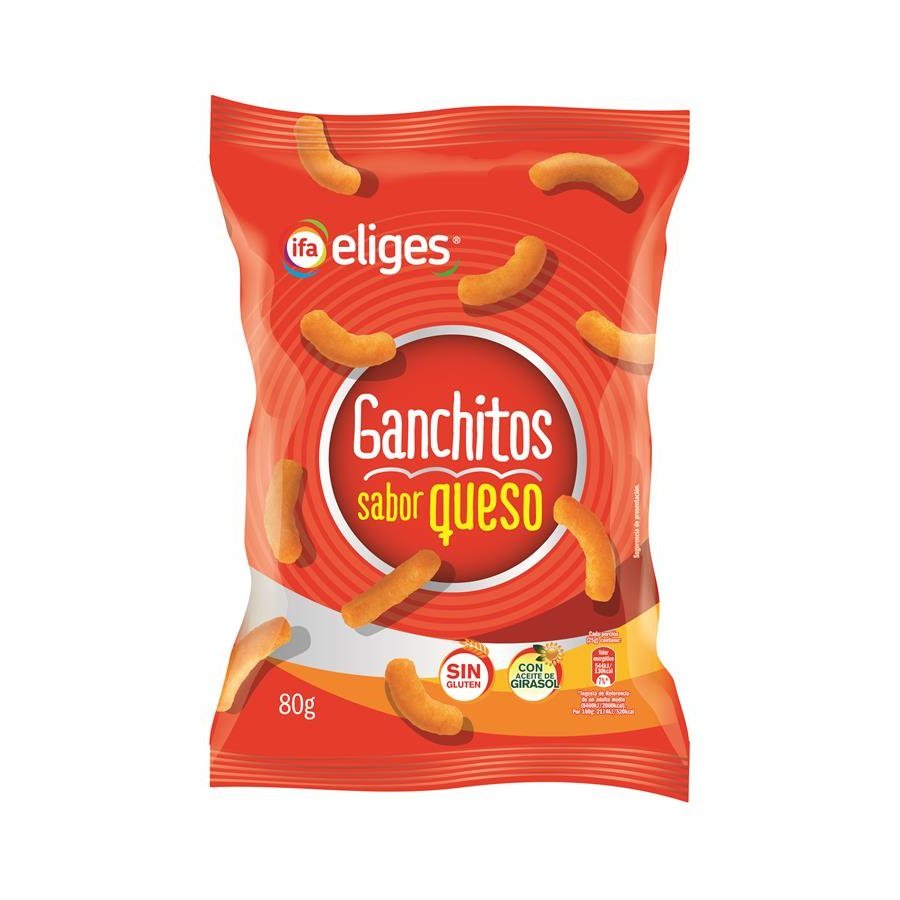 Snack ganchitos sabor queso IFA ELIGES bolsa 80 g