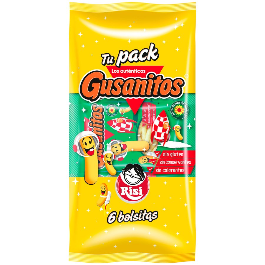 Aperitivos Tu Pack Gusanitos RISI 108 g