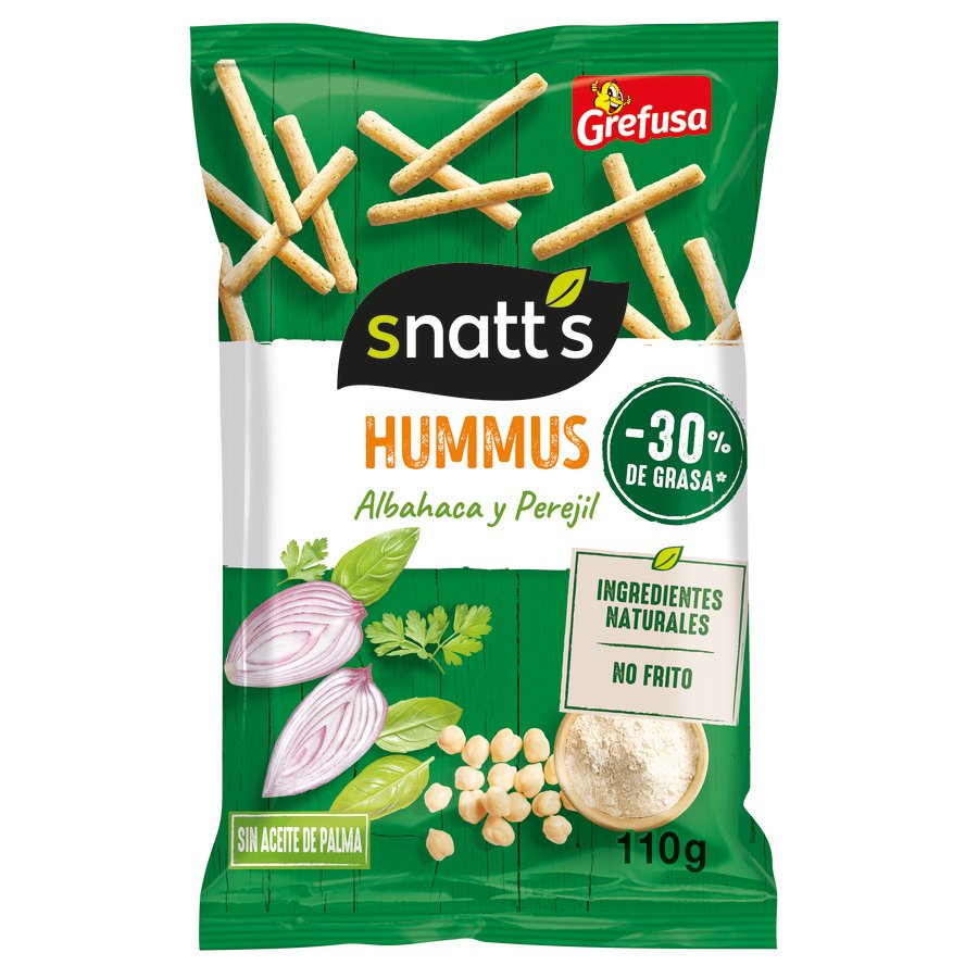 Aperitivo SNATTS Hummus albahaca y perejil 110 g