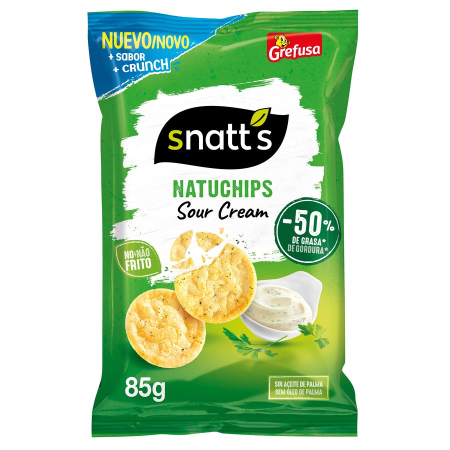 Aperitivo SNATTS Natuchips Sour Cream 85 g