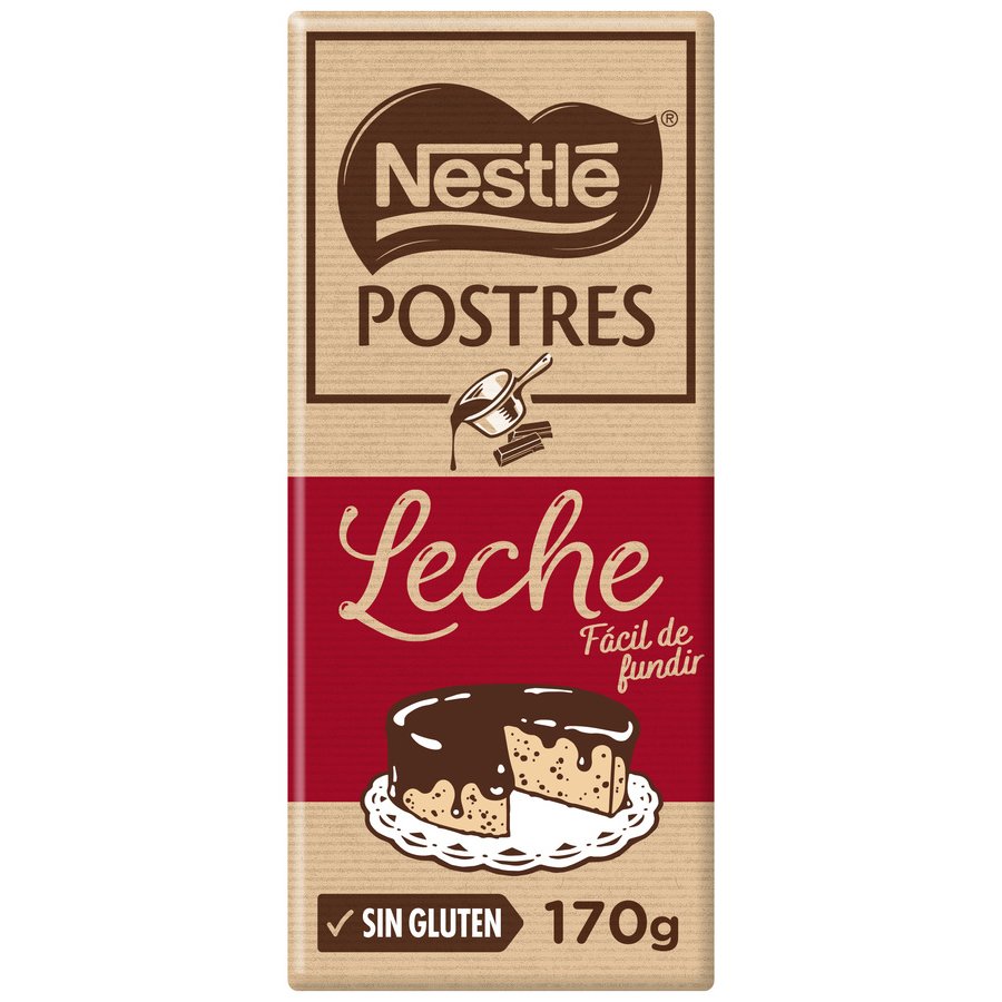 Chocolate con leche para postres NESTLE sin gluten tableta 170 g