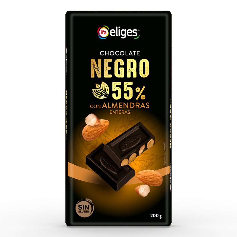 Chocolate negro con almendras IFA ELIGES 200 g