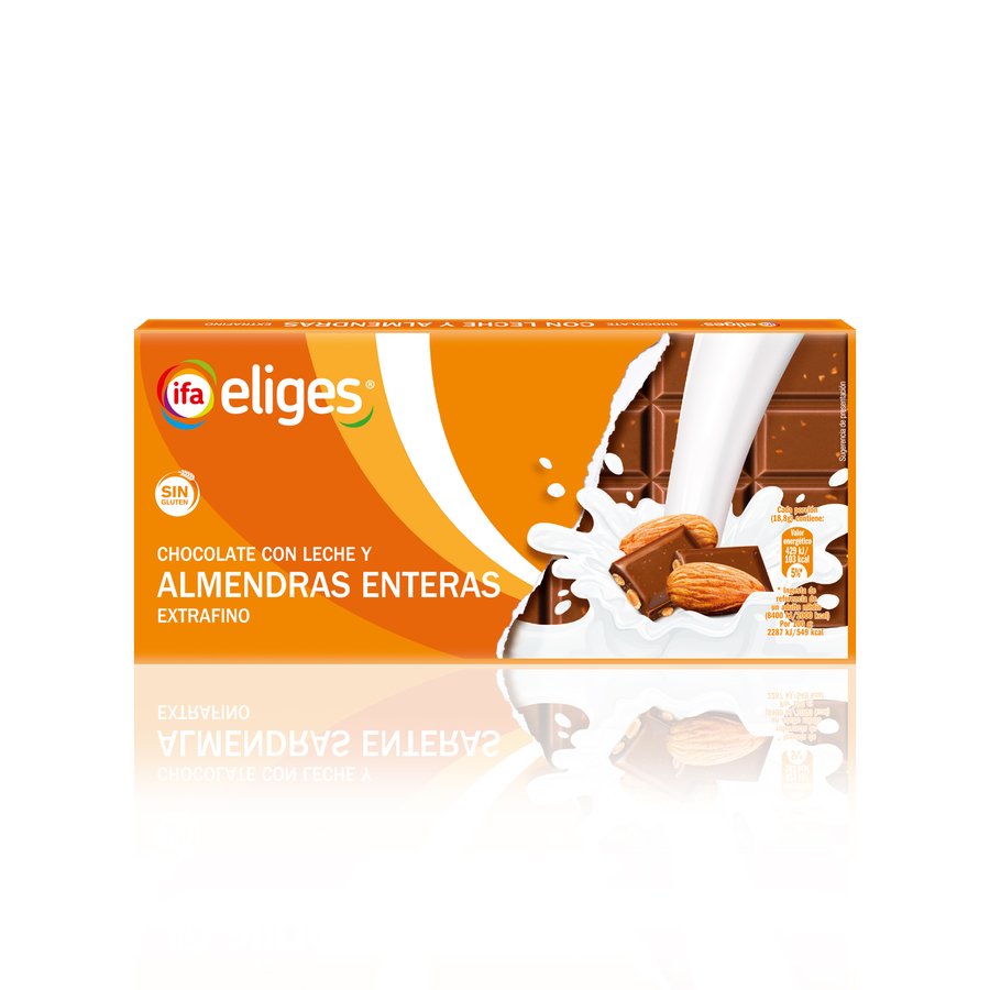 Chocolate leche y almendras enteras IFA ELIGES extrafino 150 g