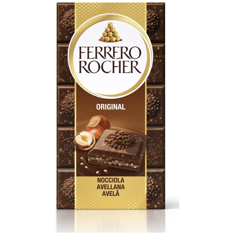 Chocolate con leche FERRERO ROCHER original tableta 90 g