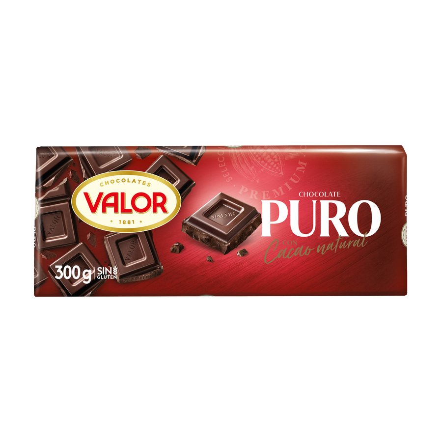 Chocolate puro VALOR sin gluten tableta 300 g