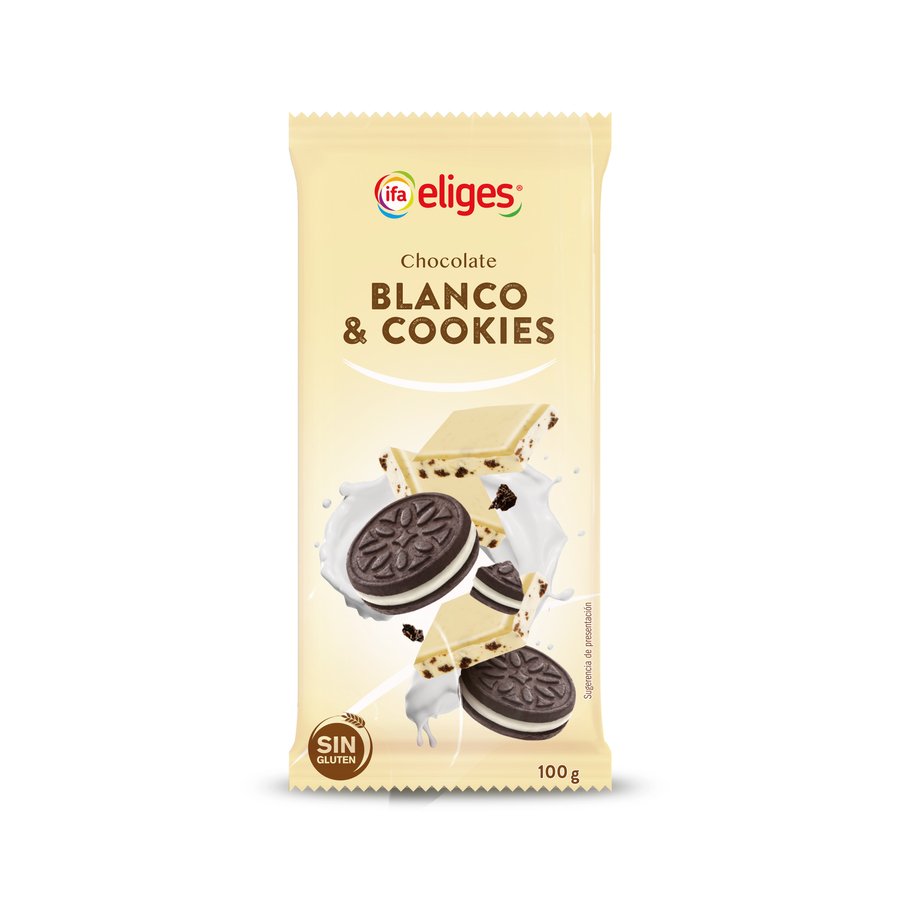 Chocolate blanco relleno de galleta IFA ELIGES 100 g