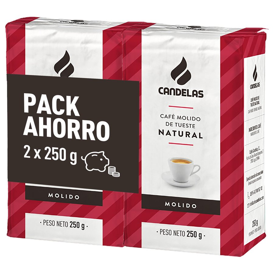 Café molido CANDELAS natural pack 2x250 g