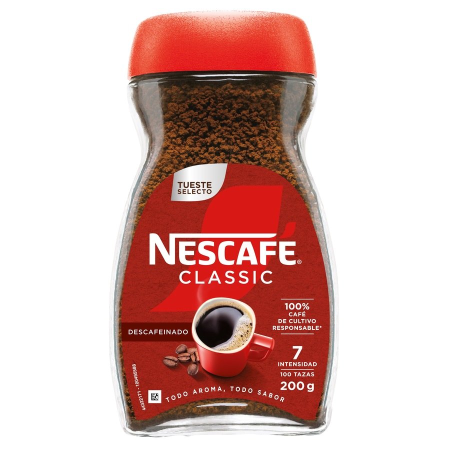Café soluble NESCAFE descafeinado frasco 200 g
